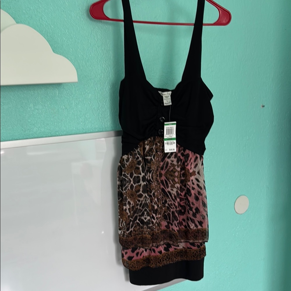 Black and Animal Print Dress